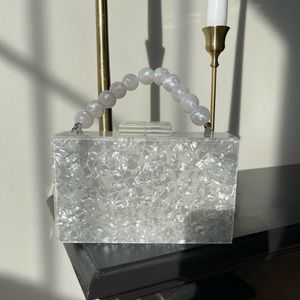 Pearl acrylic clutch